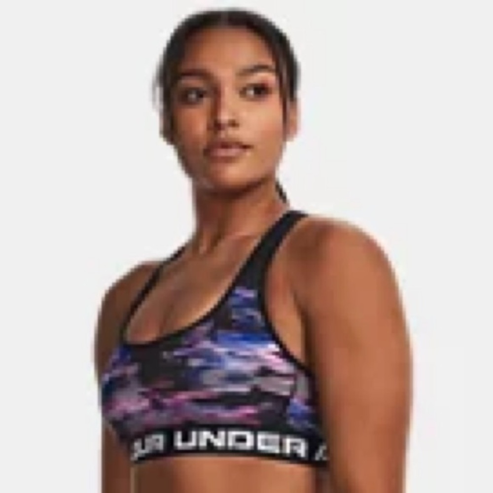 SALE⬇️ Under Armour Mid Crossback Printed Sports Bra Small